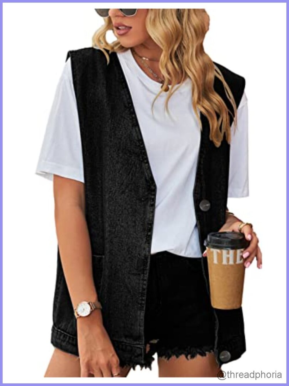 Oversized Sleeveless Denim Jean Vest Jacket Women Summer